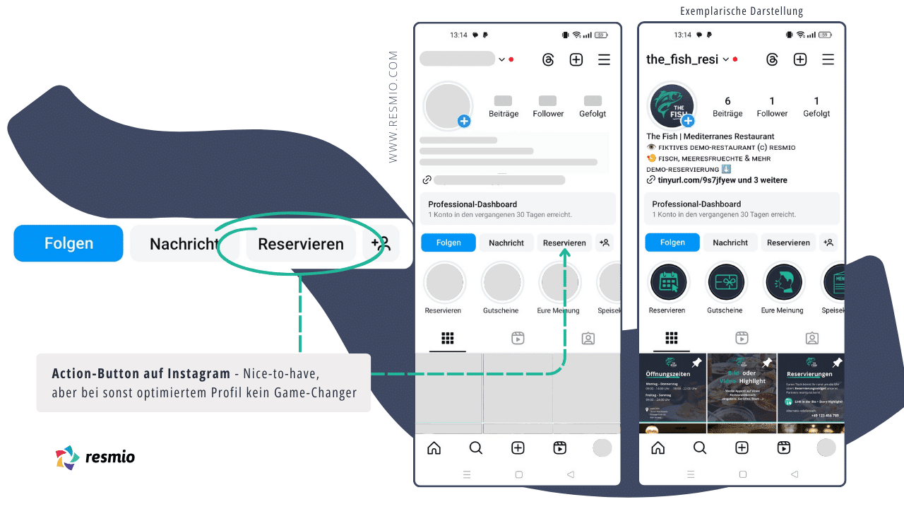 Reservieren Button auf Instagram für Restaurants - kein Game-Changer